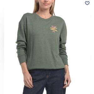 LUCKY BRAND Green “Save Water Drink Martinis” Graphic Sweatshirt Size Medium
